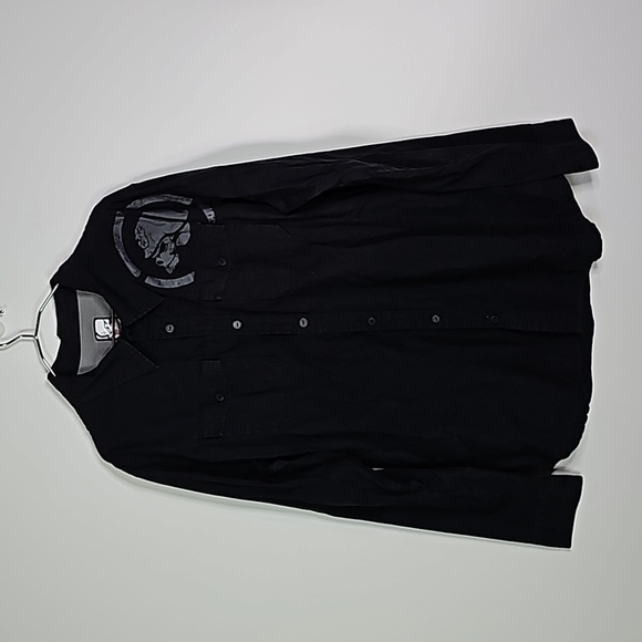 Metal Mulisha large black button down long sleeve shirt - Picture 1 of 6
